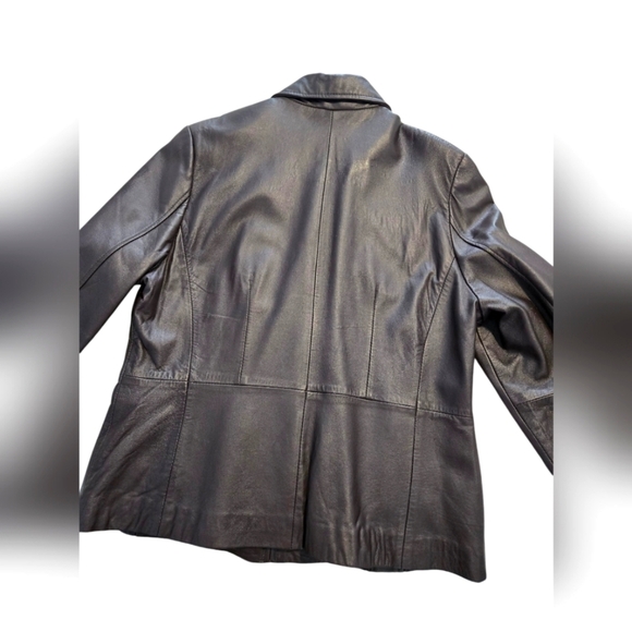 Croft & Barrow Lambskin leather mid length Brown zip front Women's Size XL - Picture 10 of 10